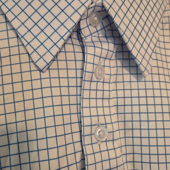 Collars & Co. Original Dress Collar Polo, Thin Blue Check Size Small NWT - Picture 4 of 10